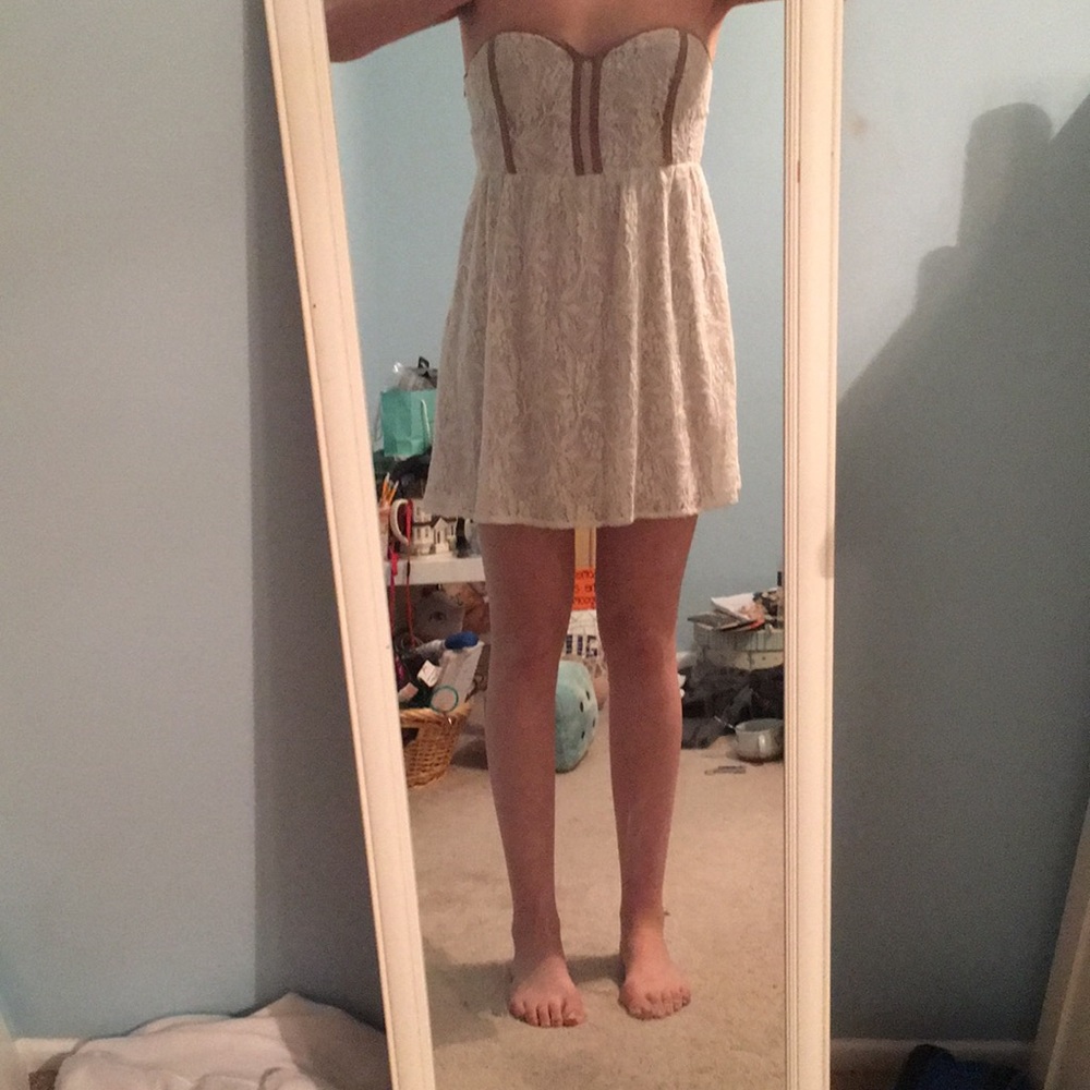 Urban outfitters lace cream mini dress size L